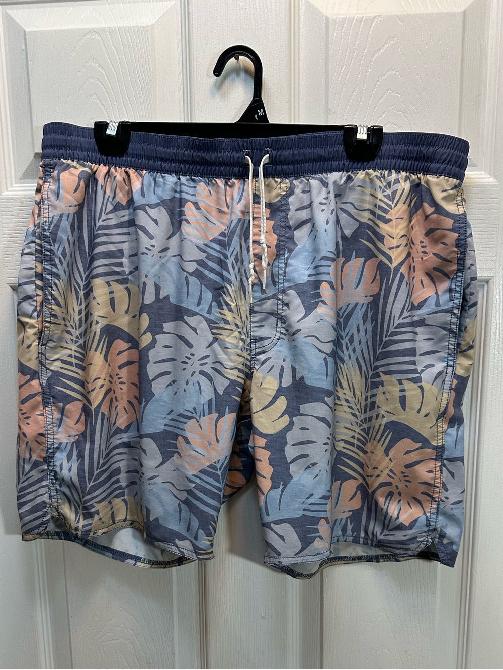 Travis Mathew Blue Multi Tropical Leaf Swim Shorts